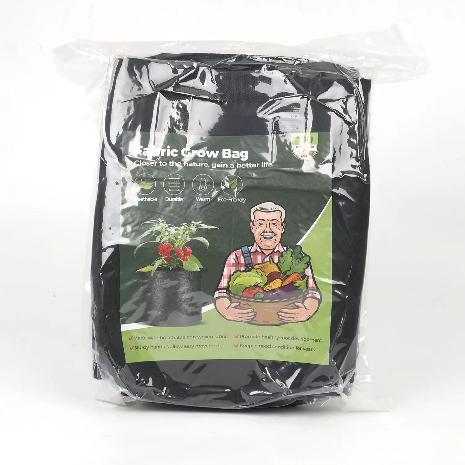 T4U 10 Gallon Grow Bags, Fabric Pots for Plants Potato Planter Grow Garden Bags to Grow Vegetables Tomato Planting Growing Bags Smart Plant Pot Container Gardening for Outdoor, Black Nonwoven (5 Pack)