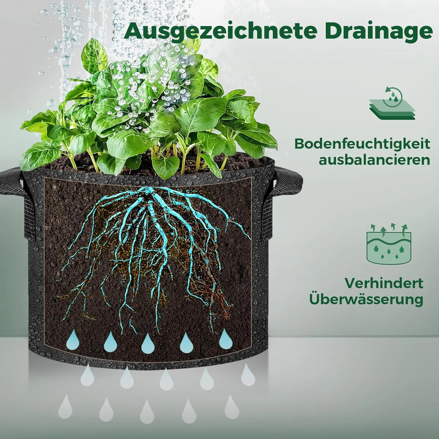 T4U 10 Gallon Grow Bags, Fabric Pots for Plants Potato Planter Grow Garden Bags to Grow Vegetables Tomato Planting Growing Bags Smart Plant Pot Container Gardening for Outdoor, Black Nonwoven (5 Pack)