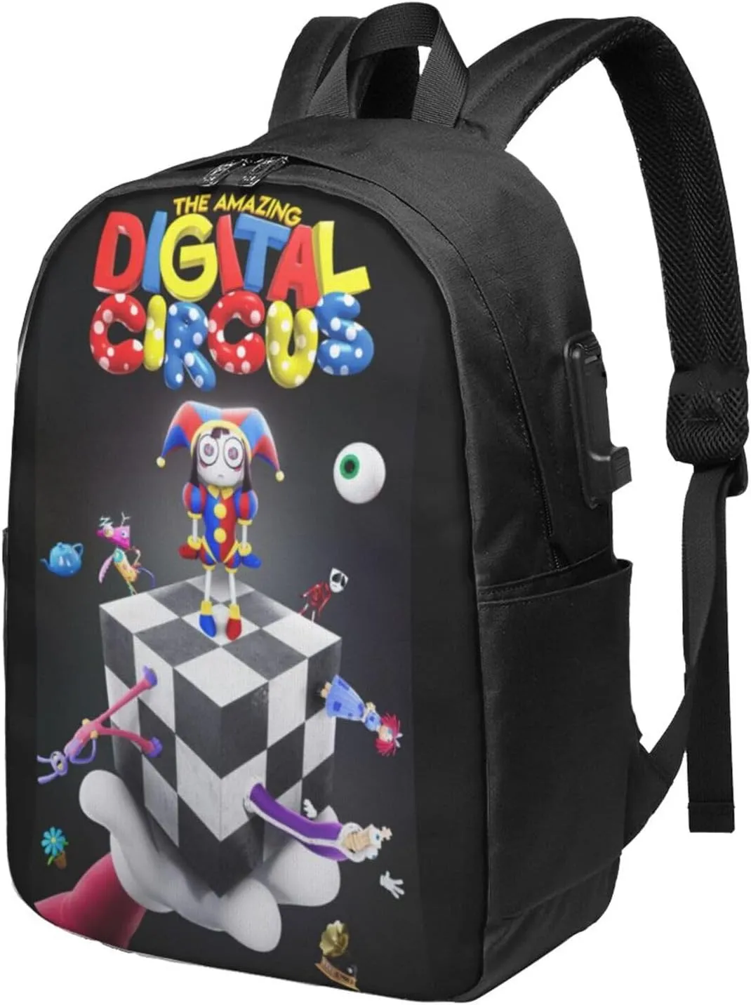 The Amazing Funny Digital Comedy Circus Laptop Backpack Large Travel Bags for Men Women Gym Bags Cozy Business Backpack Casual Daypack for Activities Computer Bag with Usb Charging Port