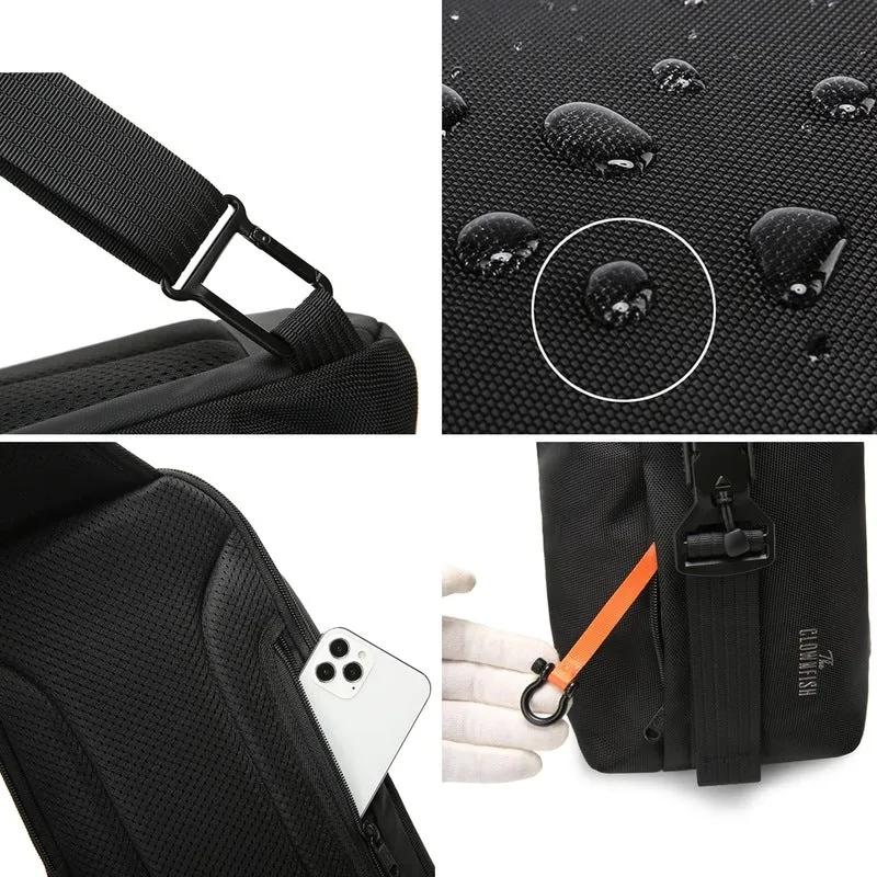 THE CLOWNFISH Anti theft Water Resistant Crossbody Sling Bag - USB Charging | 5L | Grey
