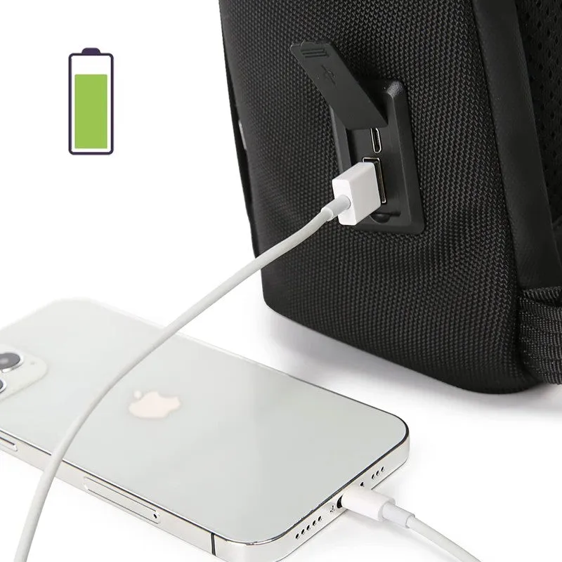 THE CLOWNFISH Anti theft Water Resistant Crossbody Sling Bag - USB Charging | 5L | Grey