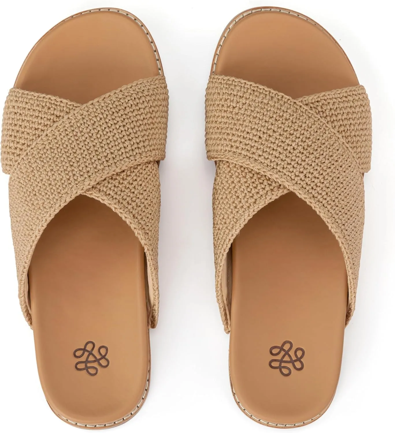 The Sak Penelope Slide Sandal - Women's Flat Fashion Slides with Soft Cushion Sole -Hand Crochet Slip On Sandals For Everyday