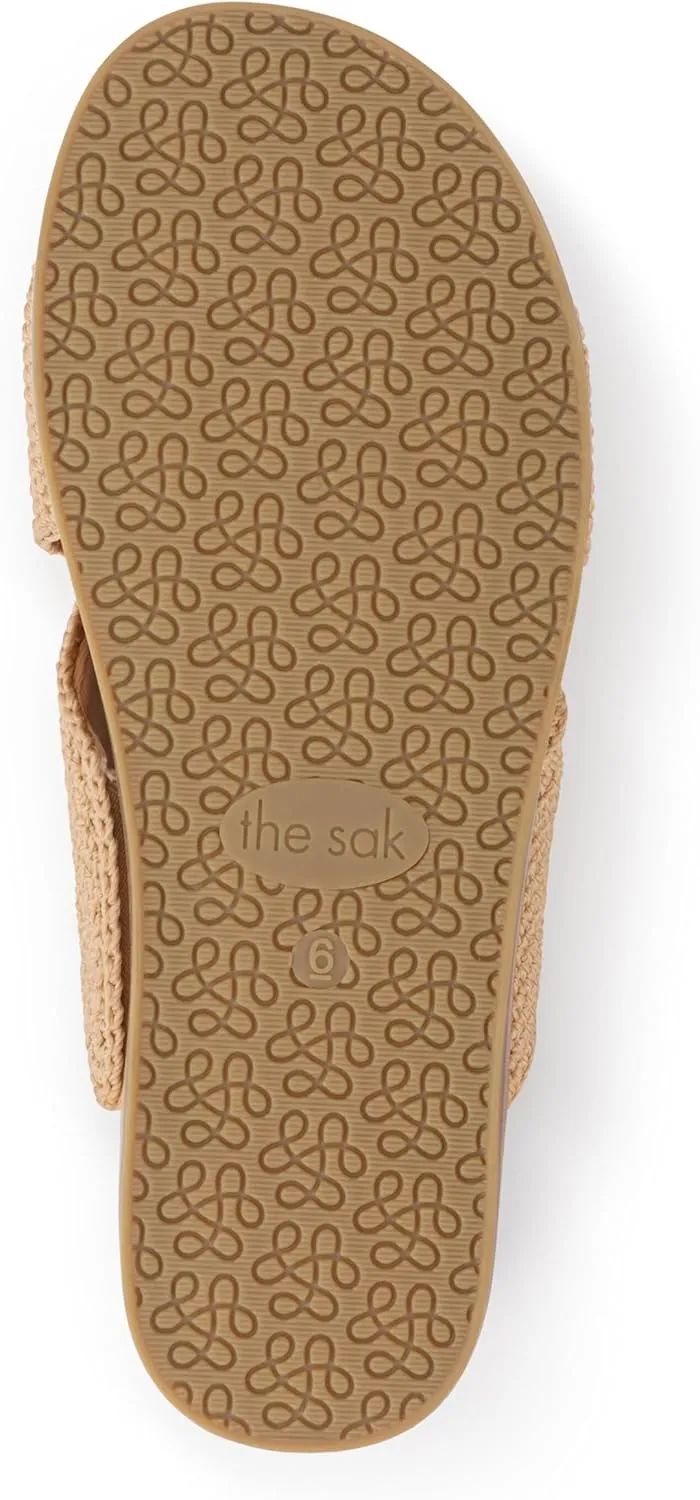 The Sak Penelope Slide Sandal - Women's Flat Fashion Slides with Soft Cushion Sole -Hand Crochet Slip On Sandals For Everyday