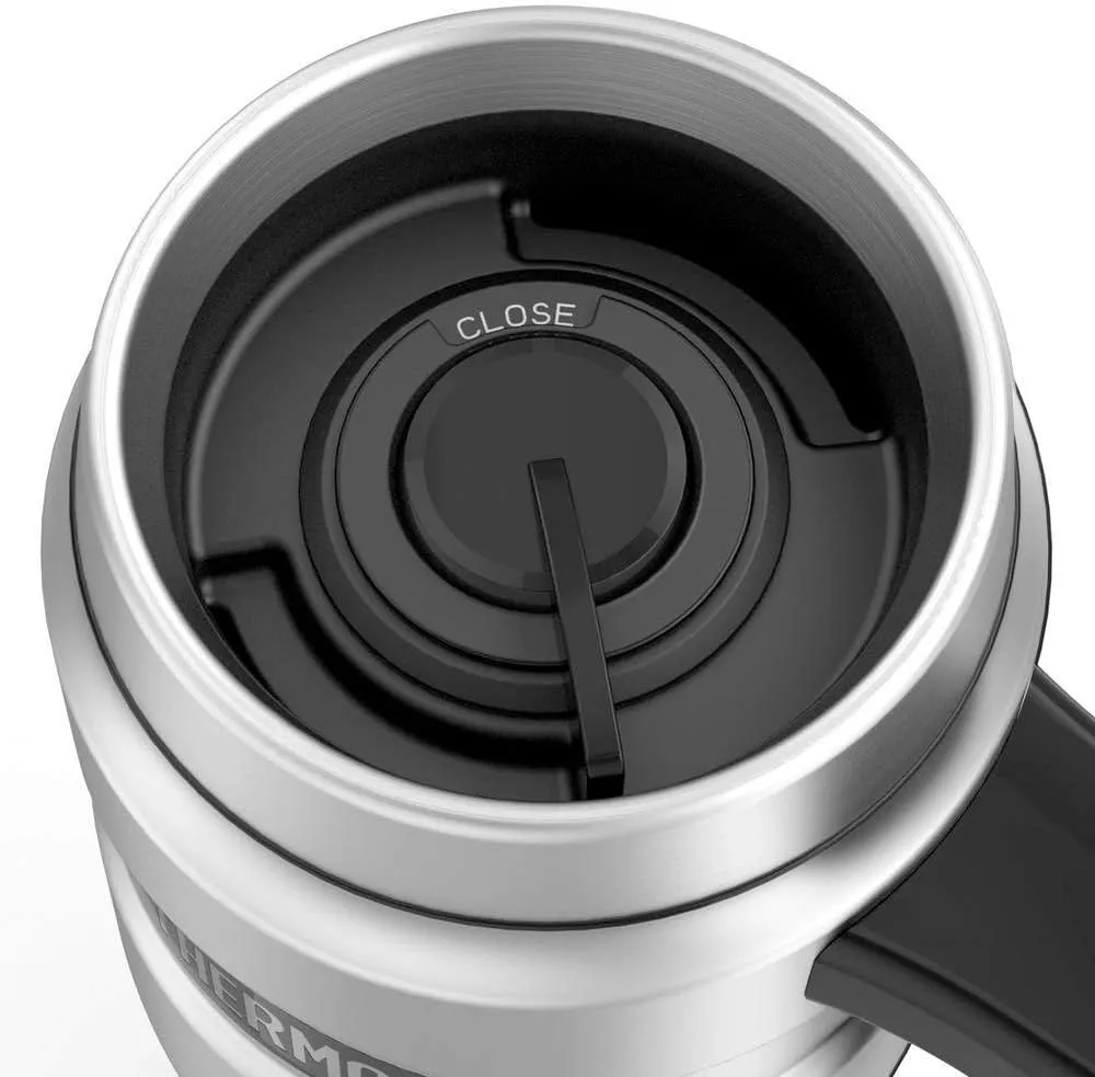 THERMOS Stainless King Vacuum-Insulated Travel Mug, 16 Ounce, Matte Stainless Steel