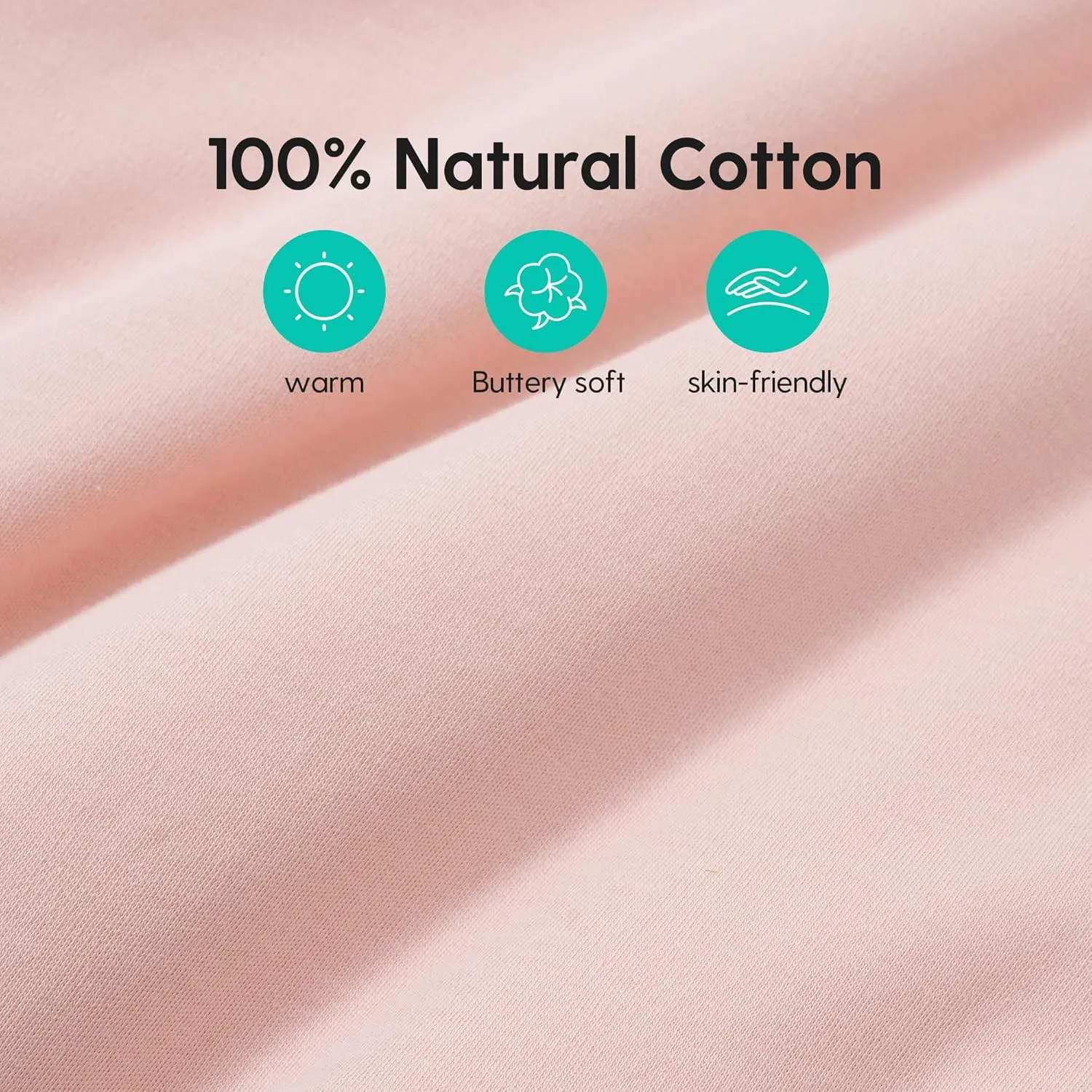 Thermostatic Sleep Sack 6-12 Months, TOG 2.5 Infant Wearable Blanket for Winter, 100% Cotton Baby Sleeping Bags with Detachable Sleeves, Medium Size, Pink