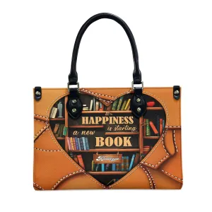 THUYPT Personalized Leather Handbag for Reading Lover, Book Lover Handbag with Ziplock, Book Lovers Handbags Gift Idea for Her, Leather Bags For Women (05)