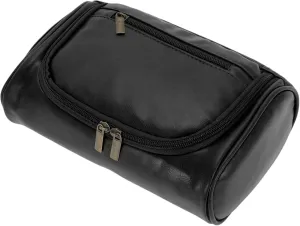 Toiletry Bag, PU Travel Cosmetic Bag for Women, Travel Organizer Bags, Waterproof and Durable Make Up Bag with Compartments, Black