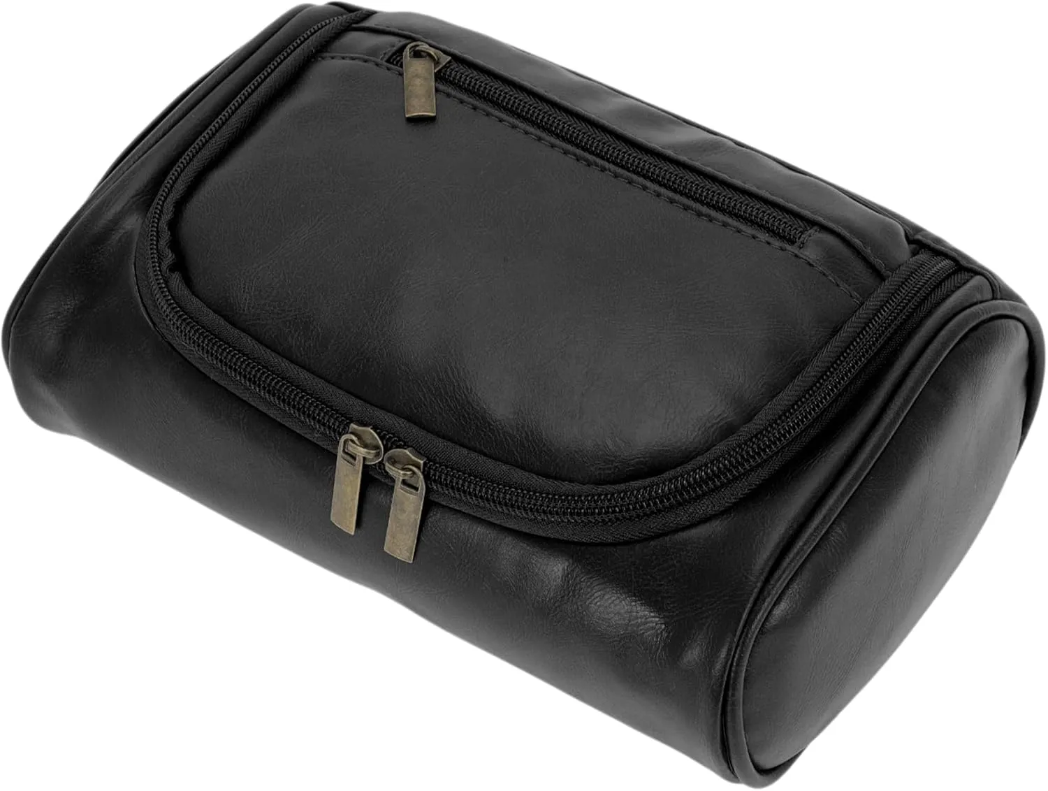 Toiletry Bag, PU Travel Cosmetic Bag for Women, Travel Organizer Bags, Waterproof and Durable Make Up Bag with Compartments, Black