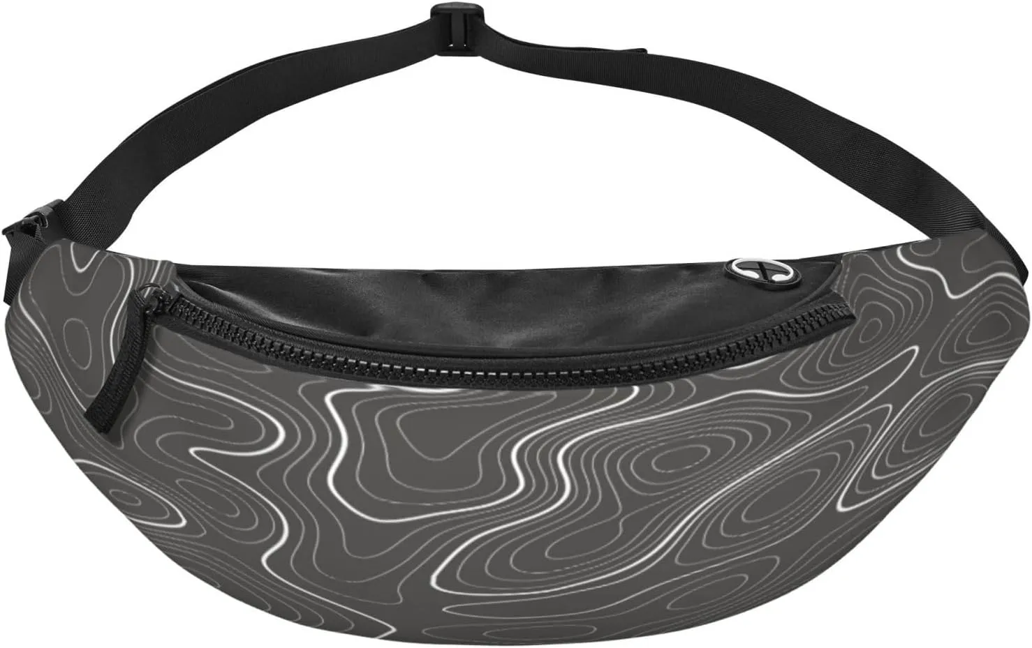Topography Contour Map Fanny Pack, Crossbody Waist Packs for Women Men Waist Bags with Adjustable Strap for Travel Running Hiking Sport