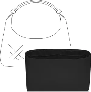 Tote Bag Organizer Insert for BV Wallace Handbag, Custom Fit Inside Premium Matte Black Lightweight WaterResistant Purse Insert