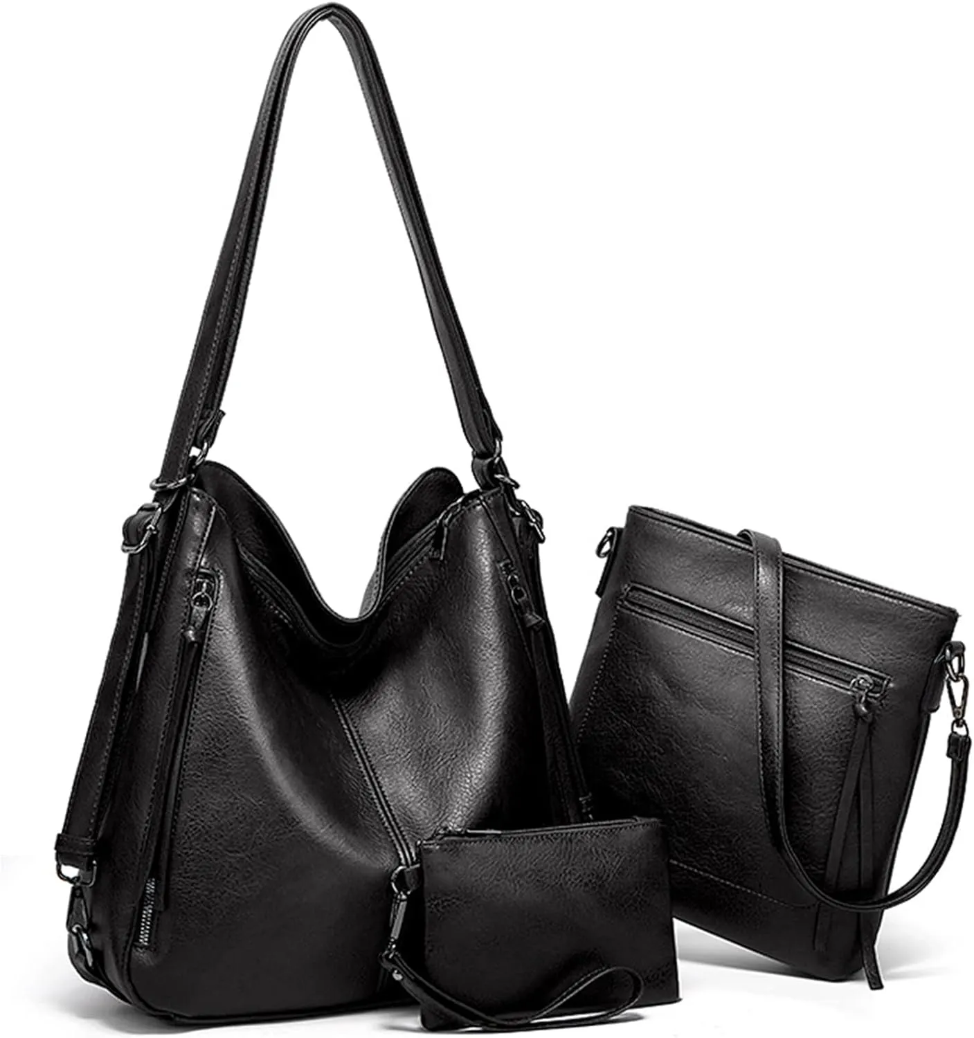 Tote Handbags for Women Convertible Backpack Purses PU Leather Hobo Bags Crossbody Shoulder Bag Satchel Purse Set 3pcs
