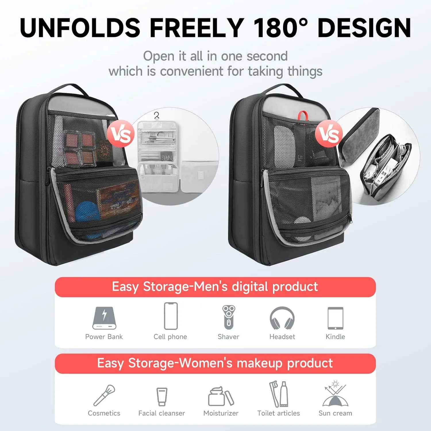 Travel Backpack, 40l Extra Large Travel Backpack For Men, Airline & Tsa Approved Carry On Luggage, College Backpacks For Women, Business 15.6 Inch Laptop Backpack - Black