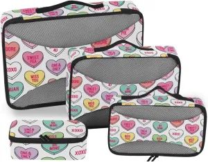 Travel Bags Organizer for Luggage Set of 4 Luggage Organizer Travel Cubes for Luggage Packing Cubs Sweet Dialogue