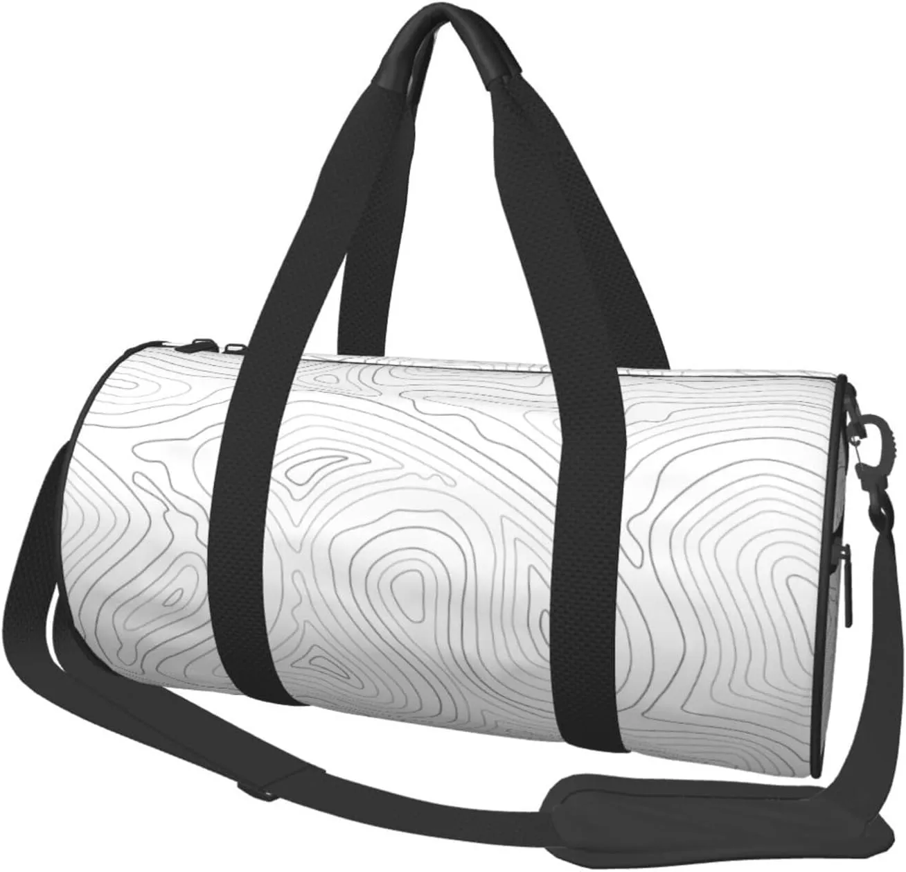 Travel Duffle Bag for Men Women, Topographic Contour Map Duffle Bags for Sport Gym Overnight Luggage