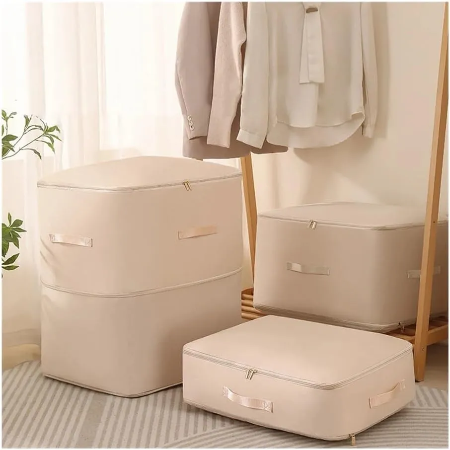 Travel Storage Bag Portable Compression Duvet Storage Bag Large Capacity Closet Quilt Organizer Cabinet Pillow Blanket Organizer(54x42x30cm-Grey,2PCS)