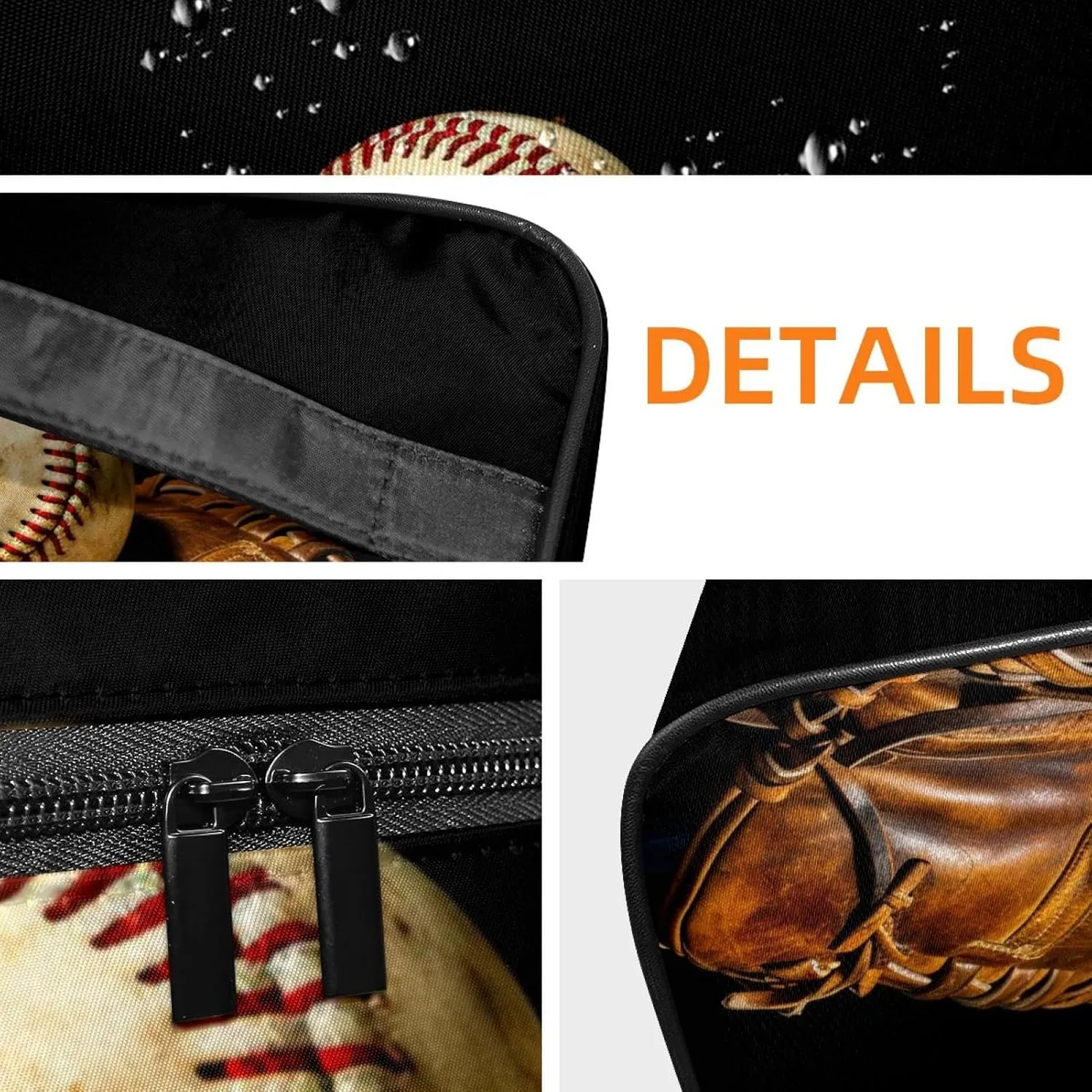 Travel Toiletry Bag,Small Makeup Bag,Vintage Baseball Gloveball Sport,Make up Bags for Women