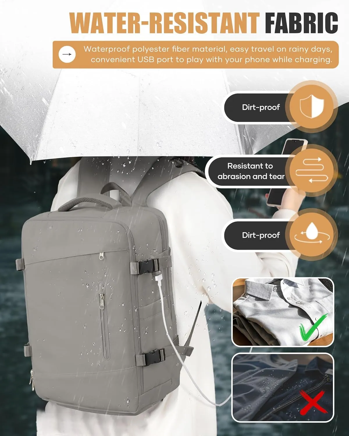 Travel Vacuum Backpack Airback Vacpack Seal Packing Backpack with Pump Storage Vacuum Compression Seal Bags Carrry on Flight Approved Personal Item Compression Laptop Work Back Pack Grey Brown