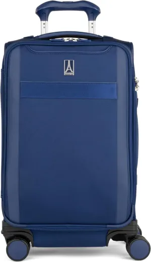 Travelpro VersaPack  Lightweight Softside Expandable Carry on Luggage, 8 Spinner Suitcase, TSA Lock, Men and Women, Carry On 21-Inch, Estate Blue