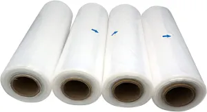 Tripact 11" x 19" LDPE Clear Plastic Flat Open Poly Bag Roll 1.25 mil - 4 Roll (460pcs) 001