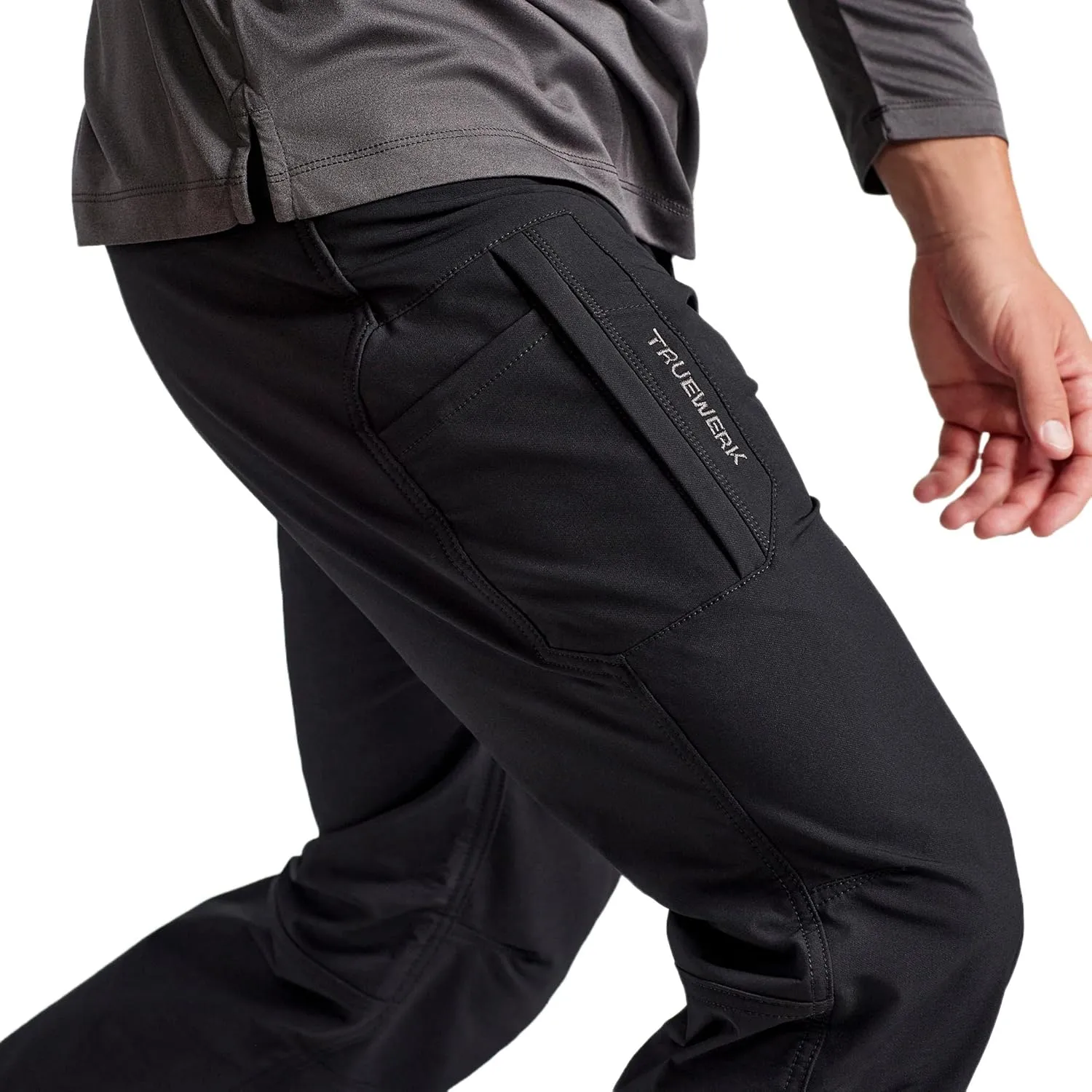 TRUEWERK Men's Work Pants - T2 WerkPant Technical Workwear, Water Resistant, Lightweight, Multi-Pocket with 4-Way Stretch