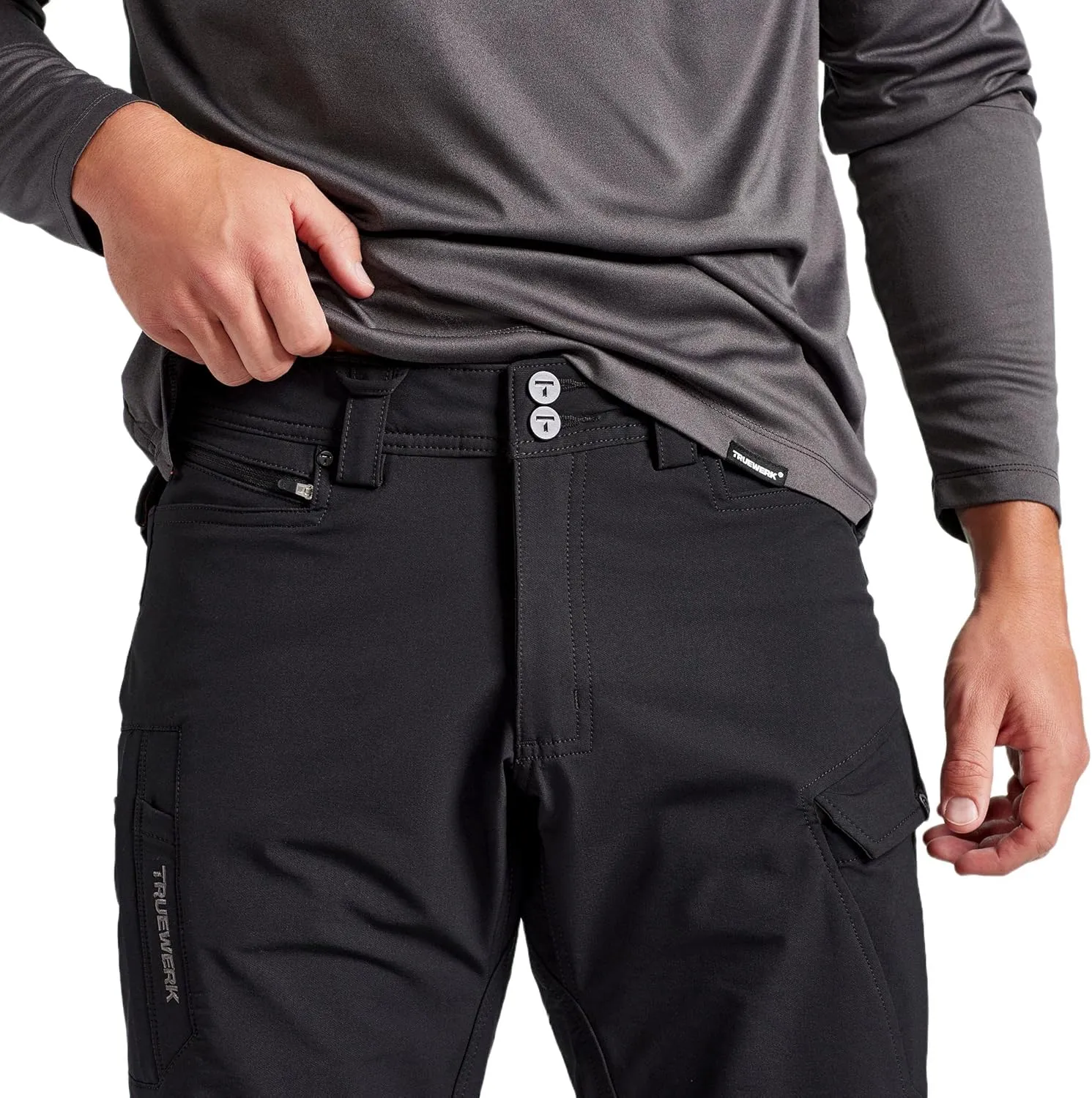 TRUEWERK Men's Work Pants - T2 WerkPant Technical Workwear, Water Resistant, Lightweight, Multi-Pocket with 4-Way Stretch