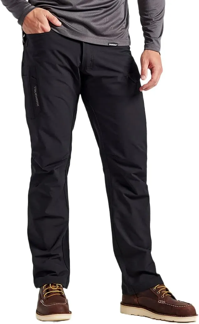 TRUEWERK Men's Work Pants - T2 WerkPant Technical Workwear, Water Resistant, Lightweight, Multi-Pocket with 4-Way Stretch