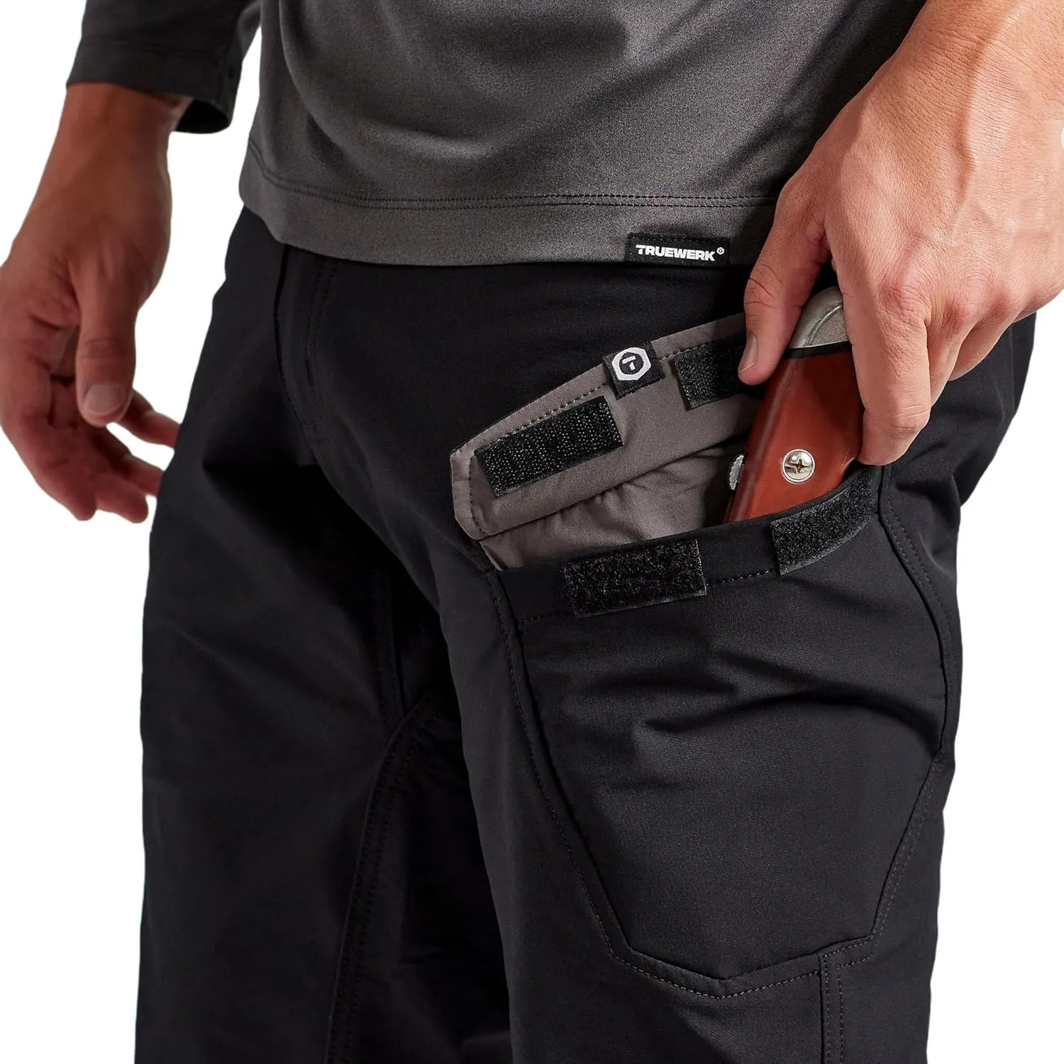 TRUEWERK Men's Work Pants - T2 WerkPant Technical Workwear, Water Resistant, Lightweight, Multi-Pocket with 4-Way Stretch