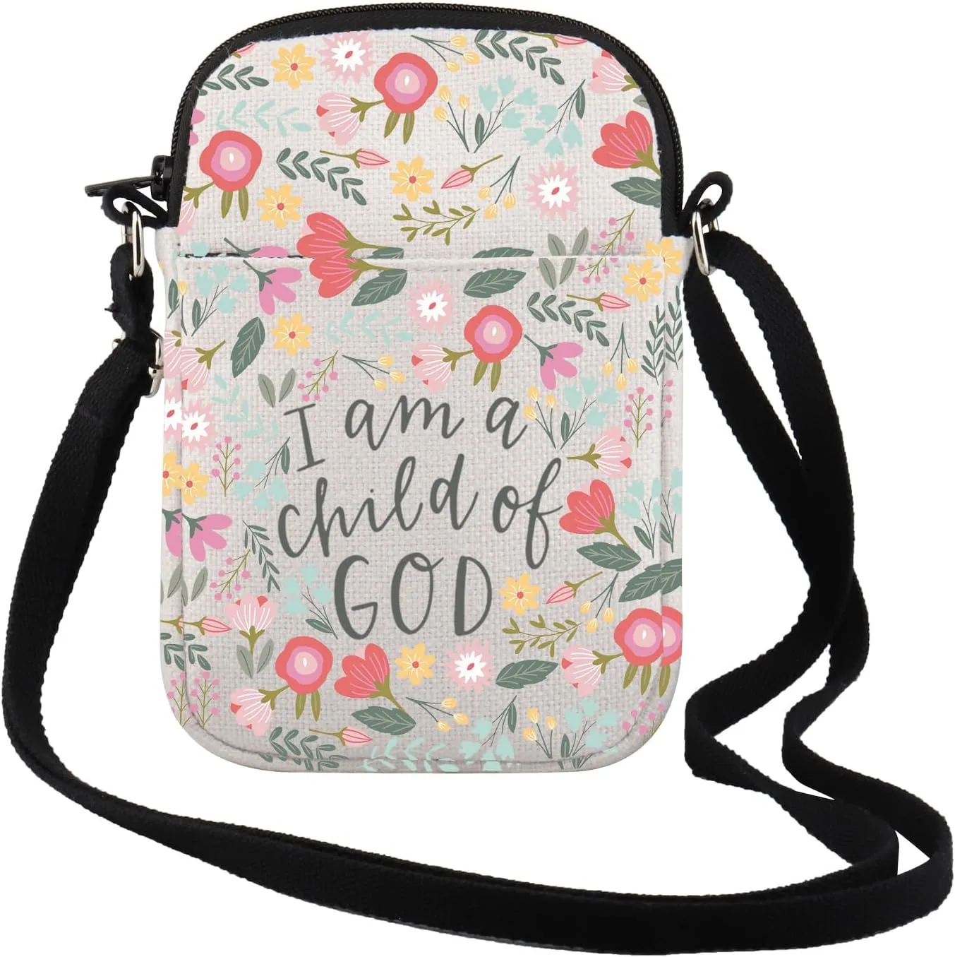 TSOTMO I Am a Child of God Crossbody Bag Child of God Nursery Floral Gift for Women Best Friend