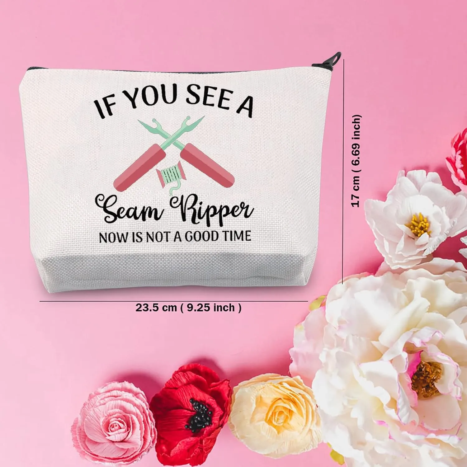 TSOTMO Quilting Gift Sewing Accessories Bag for Quilter Sewing Lover Zipper Pouch for Sewer Tailor Costume Designer Gift