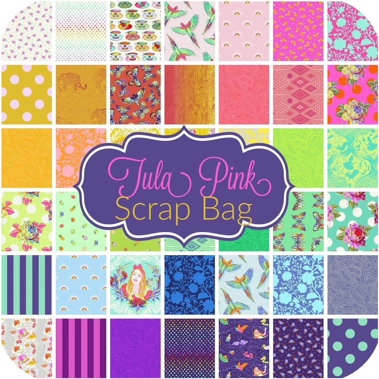 Tula Pink Scrap Bag (Approx 2 Yards) Quilt Fabric by Tula Pink for Free Spirit