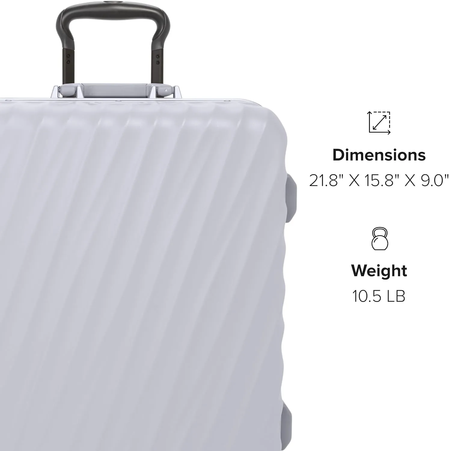 TUMI 19 Degree Frame Continental 4 Wheel Carry-On - Lightweight Suitcase - Hard Shell Luggage - 21.8" X 15.8" X 9.0" - Pearl