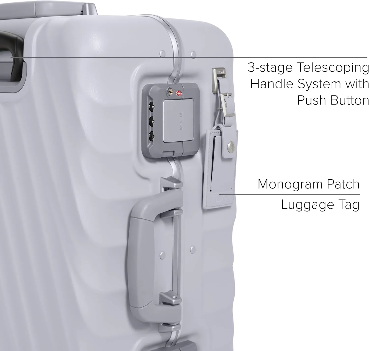 TUMI 19 Degree Frame Continental 4 Wheel Carry-On - Lightweight Suitcase - Hard Shell Luggage - 21.8" X 15.8" X 9.0" - Pearl