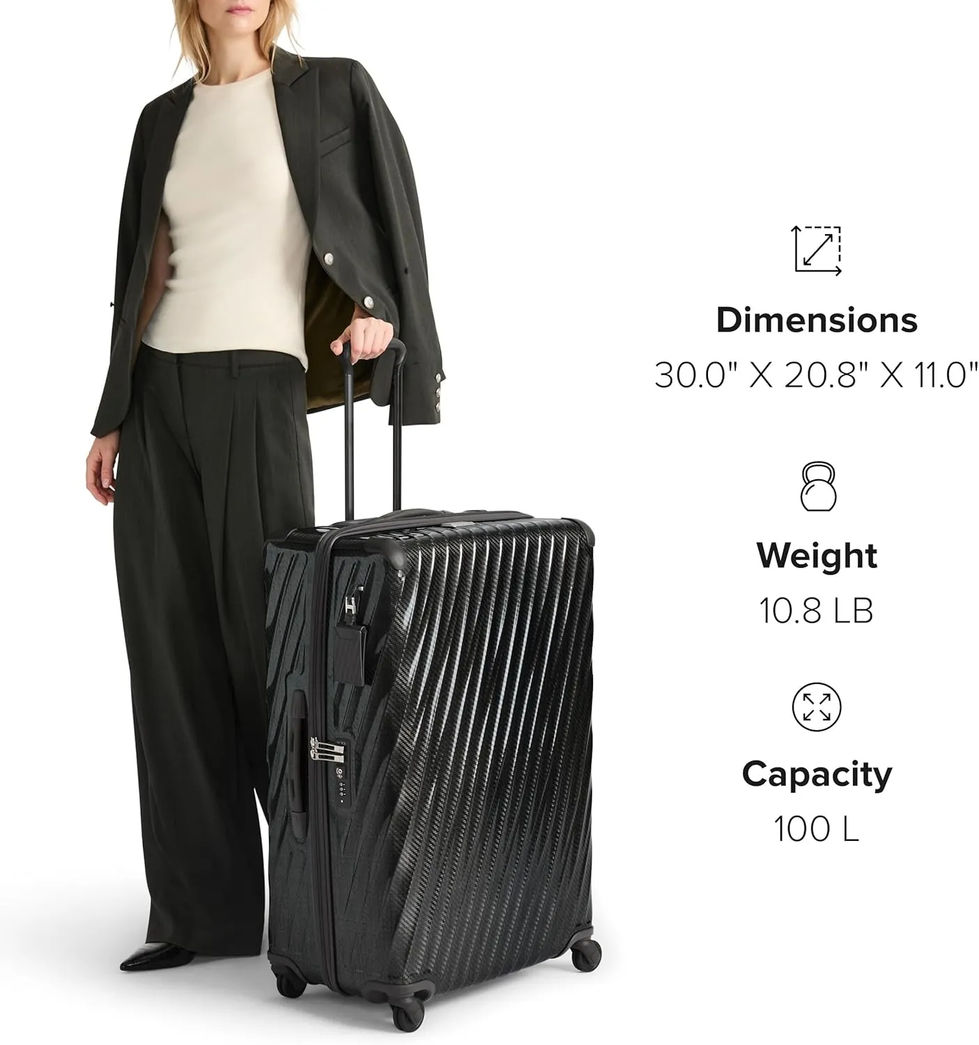 TUMI - 19 Degree Lite 4 Wheel Luggage - Lightweight and Highly Durable, Modern Contour, Hard Shell Men's and Women's Suitcase - 30" Extended Trip Packing Case, Cobalt