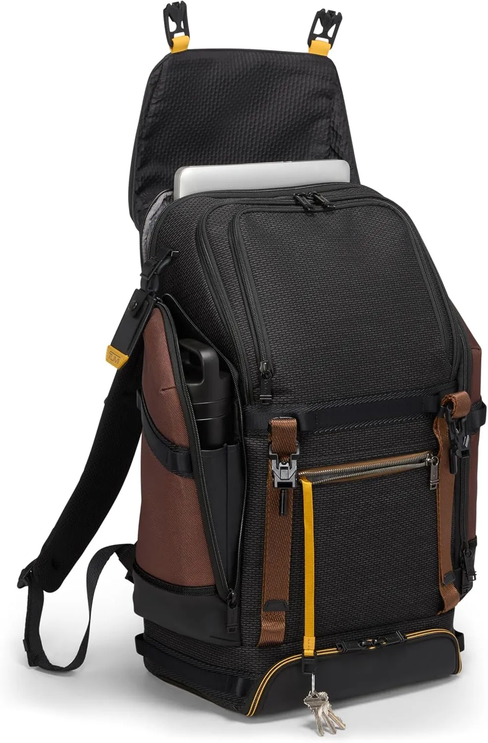 TUMI - Alpha Bravo Expedition Flap Backpack - Large Carry On Pack - Durable and Spacious Design - Fits up to 17" Laptop - Black Onyx