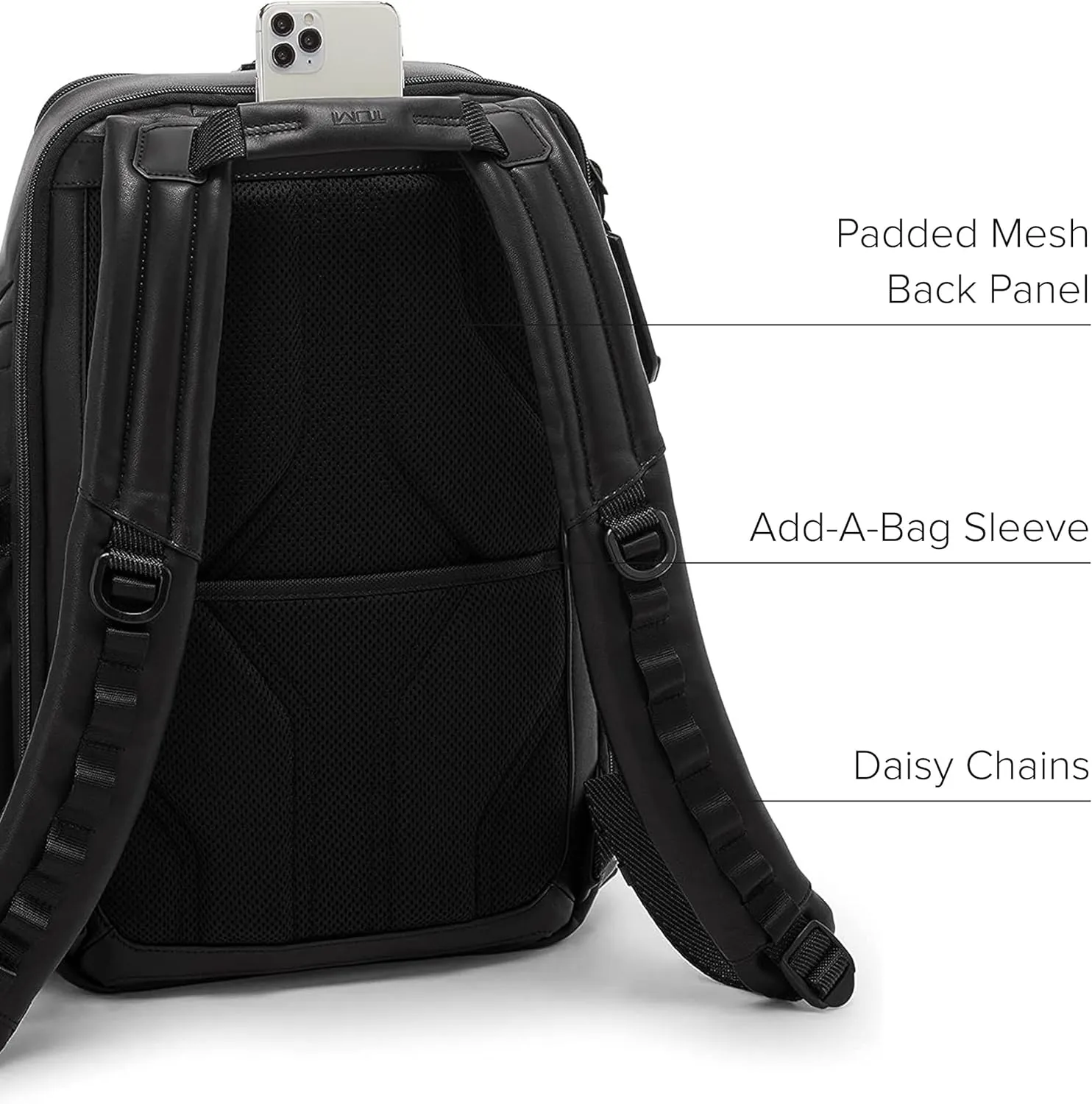 TUMI - Alpha Bravo Search Backpack - Laptop Backpack for Men & Women - Backpack for Work & Travel - 17.0" X 14.0" X 8.3" - Black Leather