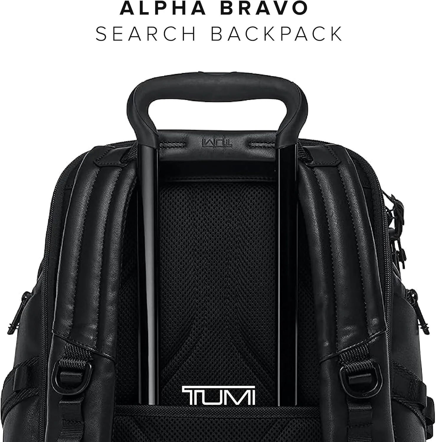 TUMI - Alpha Bravo Search Backpack - Laptop Backpack for Men & Women - Backpack for Work & Travel - 17.0" X 14.0" X 8.3" - Black Leather
