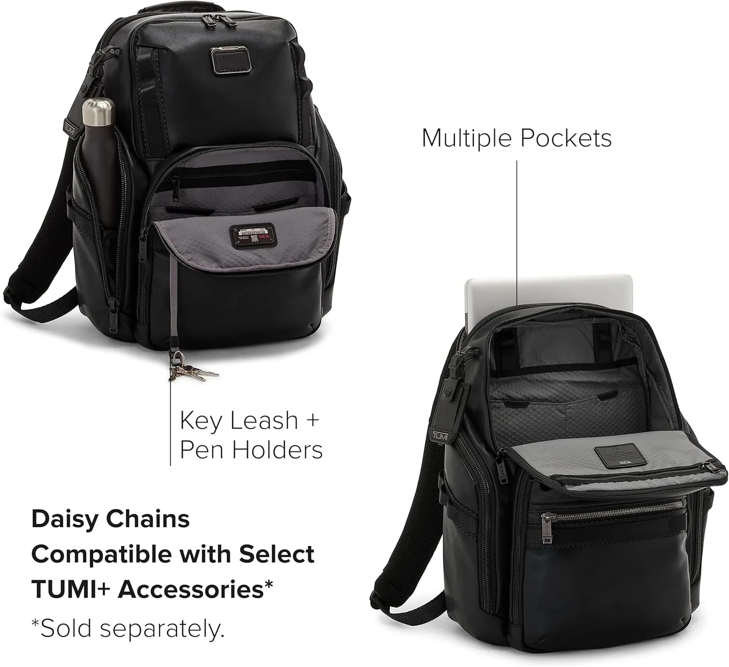TUMI - Alpha Bravo Search Backpack - Laptop Backpack for Men & Women - Backpack for Work & Travel - 17.0" X 14.0" X 8.3" - Black Leather