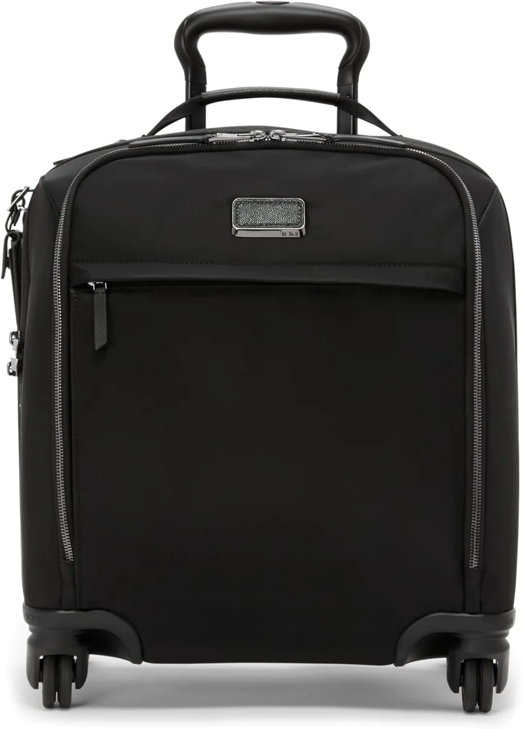 TUMI - Voyageur Leger 4 Wheel Carry-On Luggage - Lightweight and Spacious, Sleek Silhouette, Durable Women's Suitcase - 16" Compact Carry-On, Black with Gunmetal Hardware