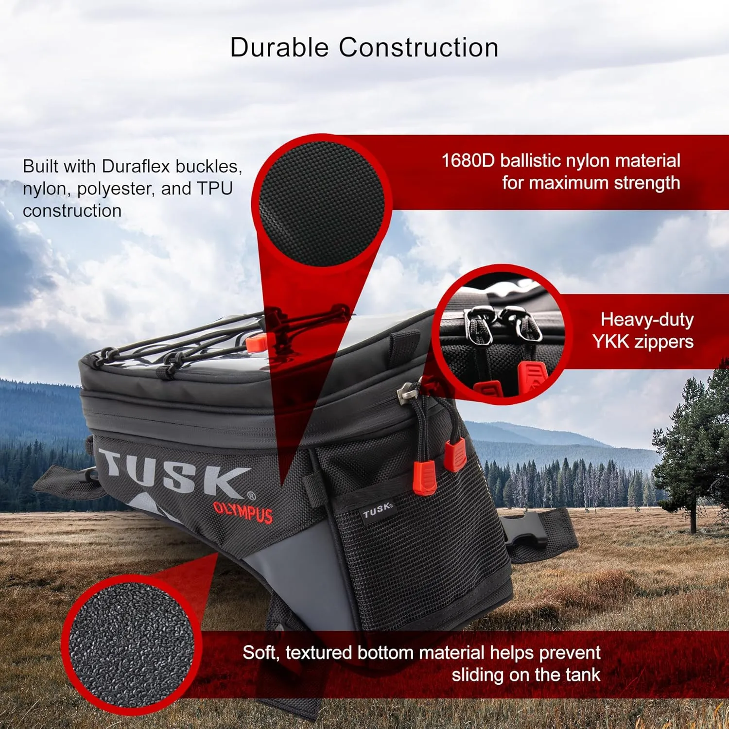 Tusk Olympus Tank Bag Large Black/Tan