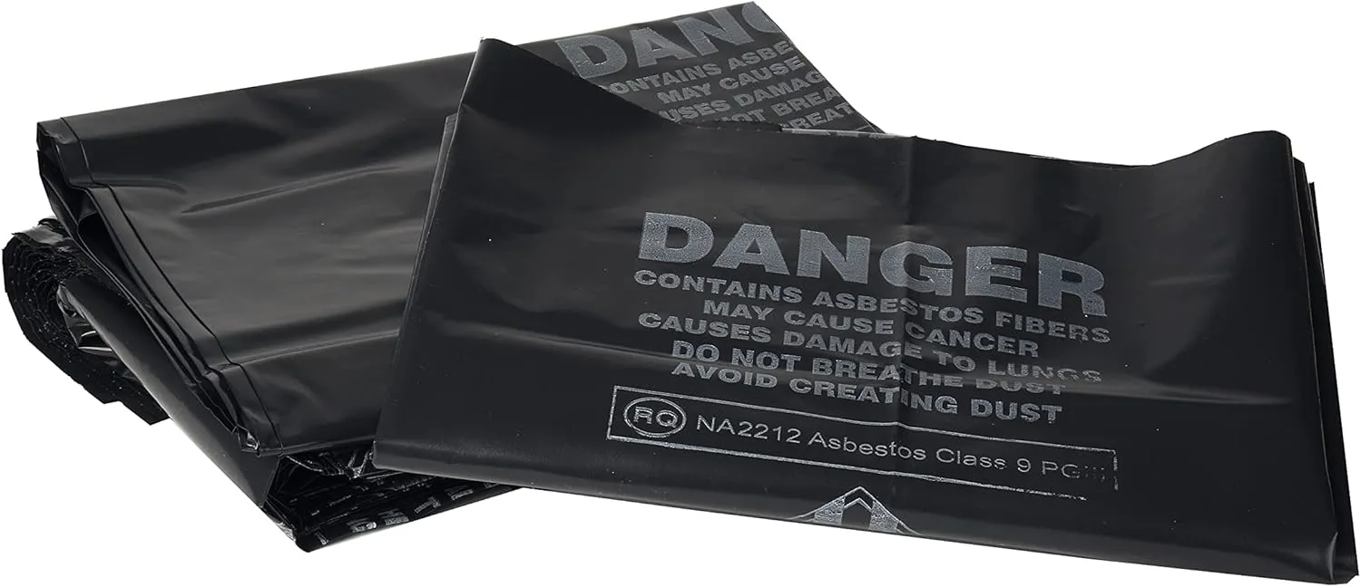 Ultrasac 33 Gal. Asbestos 4 Mil Bag - 30" x 40" - Pack of 50, Black (UL-ASB-4 MIL-50)