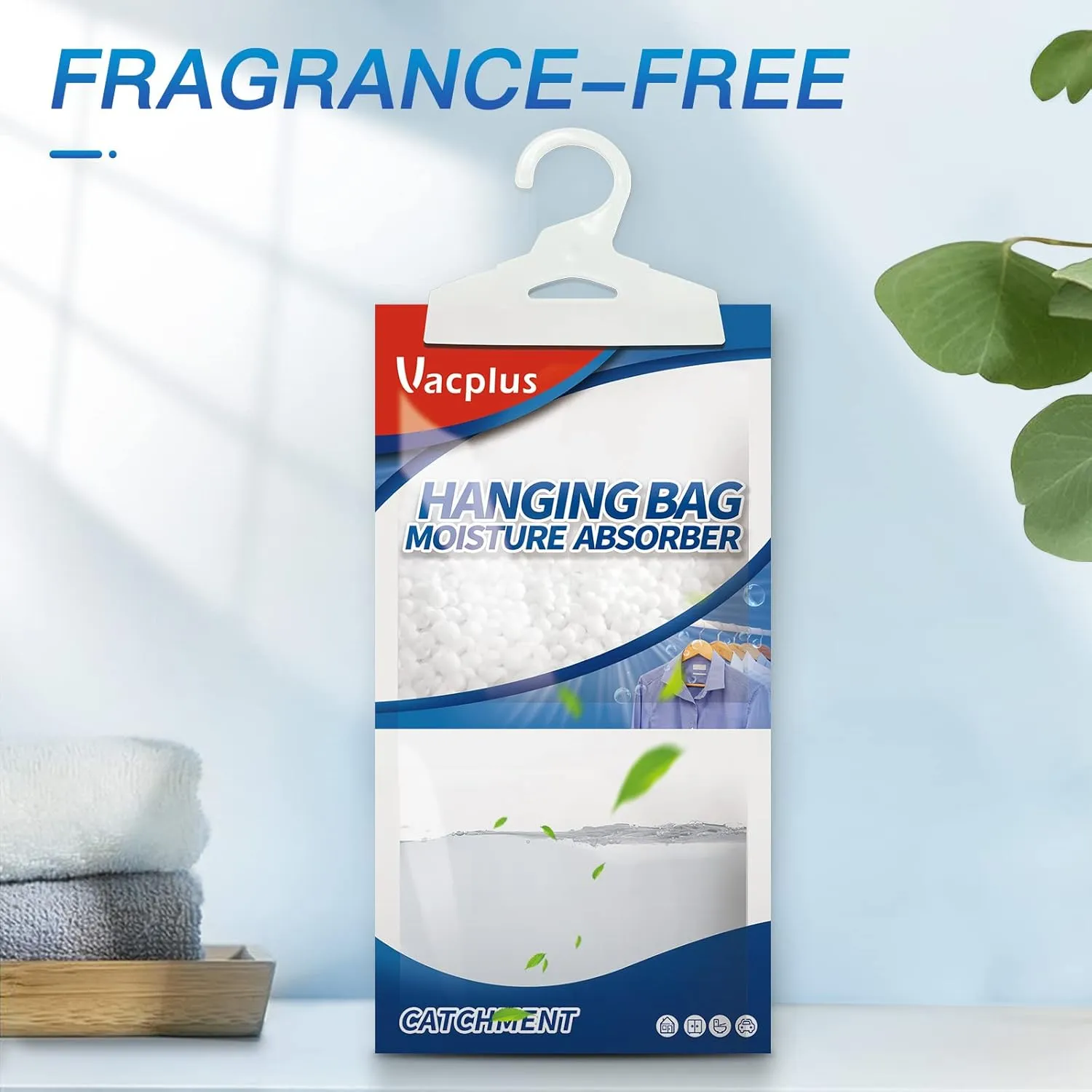 Vacplus Moisture Absorbers Packets, Fragrance Free 15 Pack, Humidity Packs, Dessicant Packets, Hanging Closet Dehumidifier Bags, Dehumidifier for Bathroom 9.8OZ