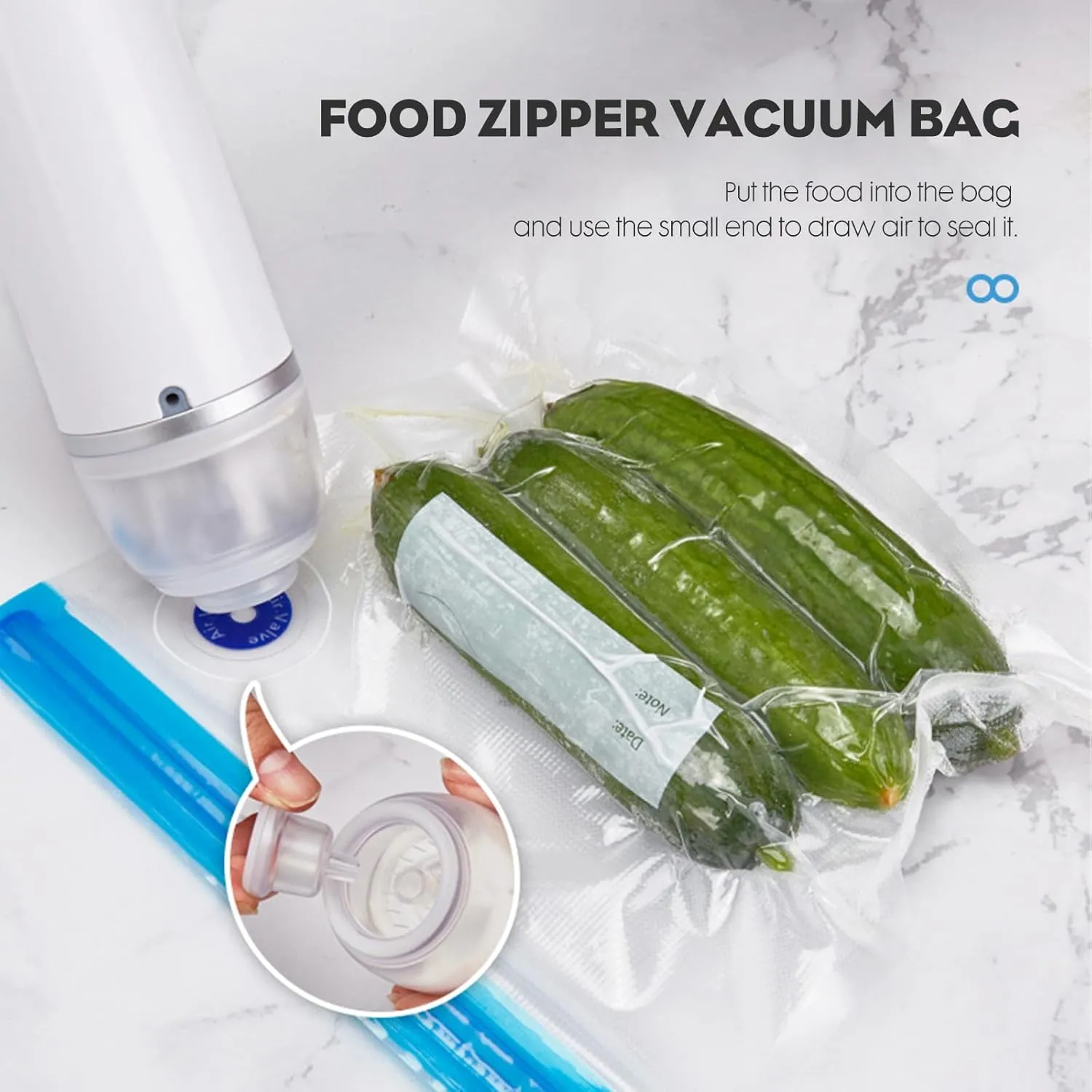Vacuum Sealer for Food Sealing,40 Blue Vacuum Sealer Bags