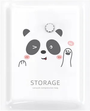 Vacuum Storage Bag Pumping Cotton Quilt Compression Bag Packing Finishing Vacuum Bag Thickening Clothes Storage Bag(Panda,50 X 70cm)