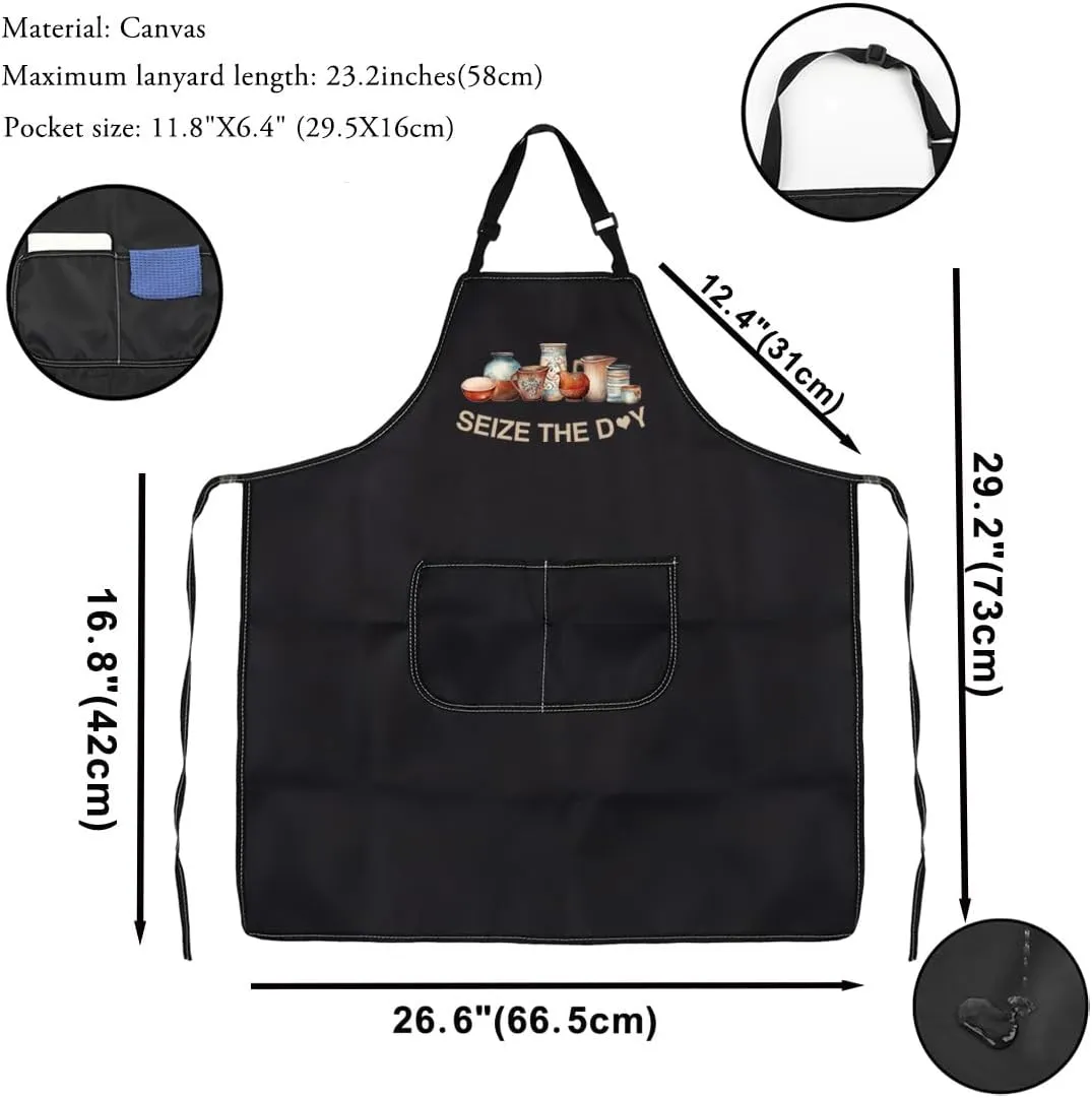 VAMSII Pottery Apron With Pockets - Pottery Lover Gifts - Clay Apron for Potters