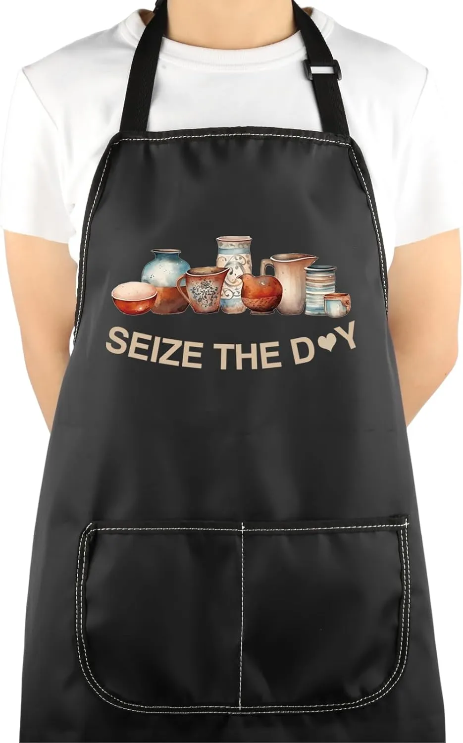 VAMSII Pottery Apron With Pockets - Pottery Lover Gifts - Clay Apron for Potters