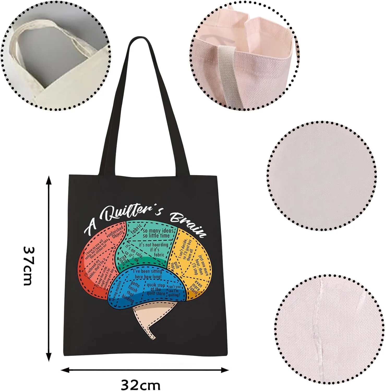 VAMSII Quilter's Tote Bag - Funny Quilter Gifts for Quilt Lovers