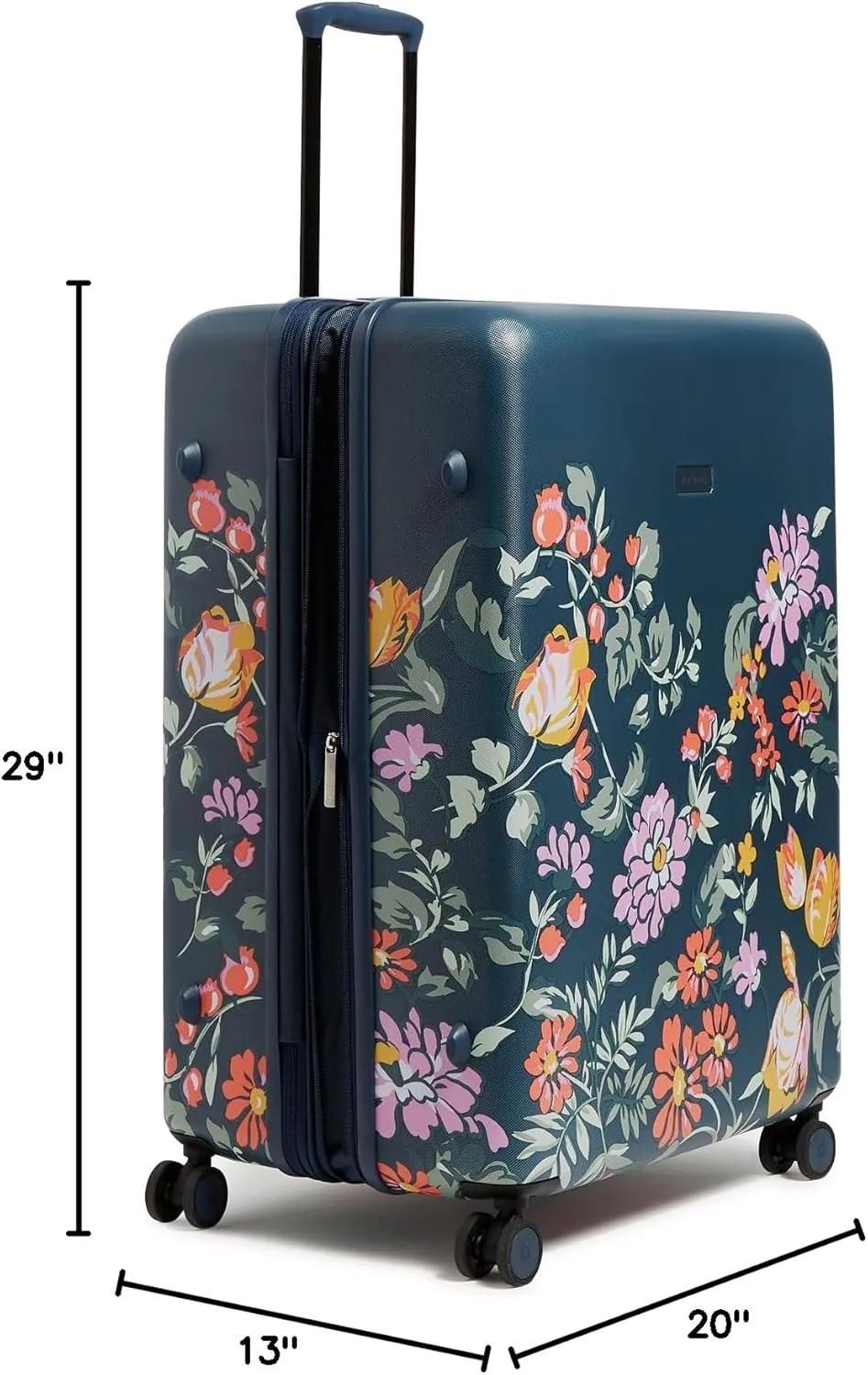 Vera Bradley Women's Hardside Rolling Suitcase Luggage, Fresh-Cut Floral Green, 29" Check in