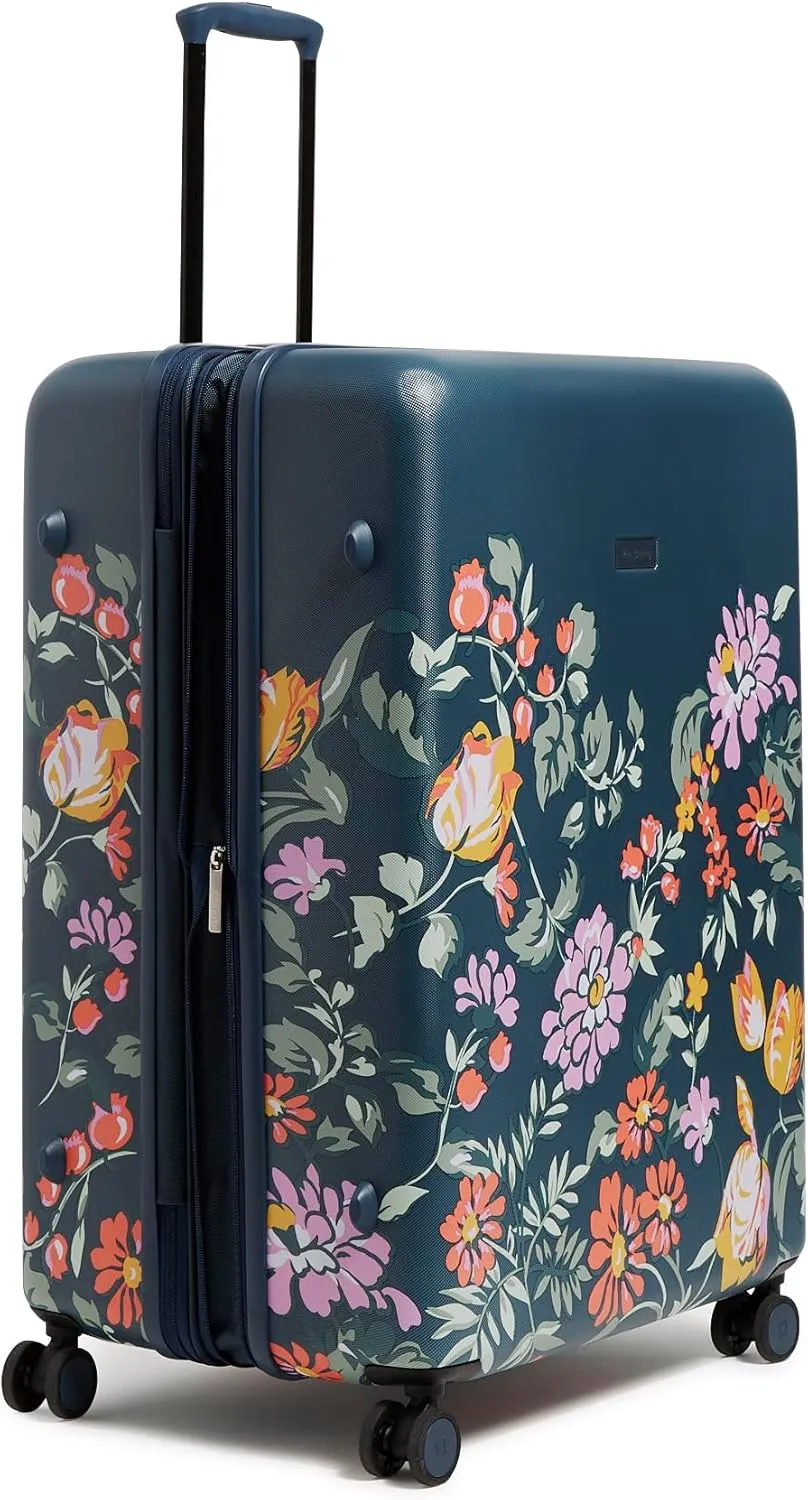 Vera Bradley Women's Hardside Rolling Suitcase Luggage, Fresh-Cut Floral Green, 29" Check in