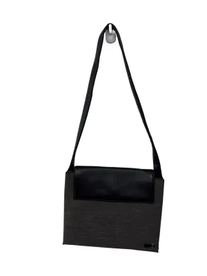 Vintage Grey Handbag with Faux Leather Flap