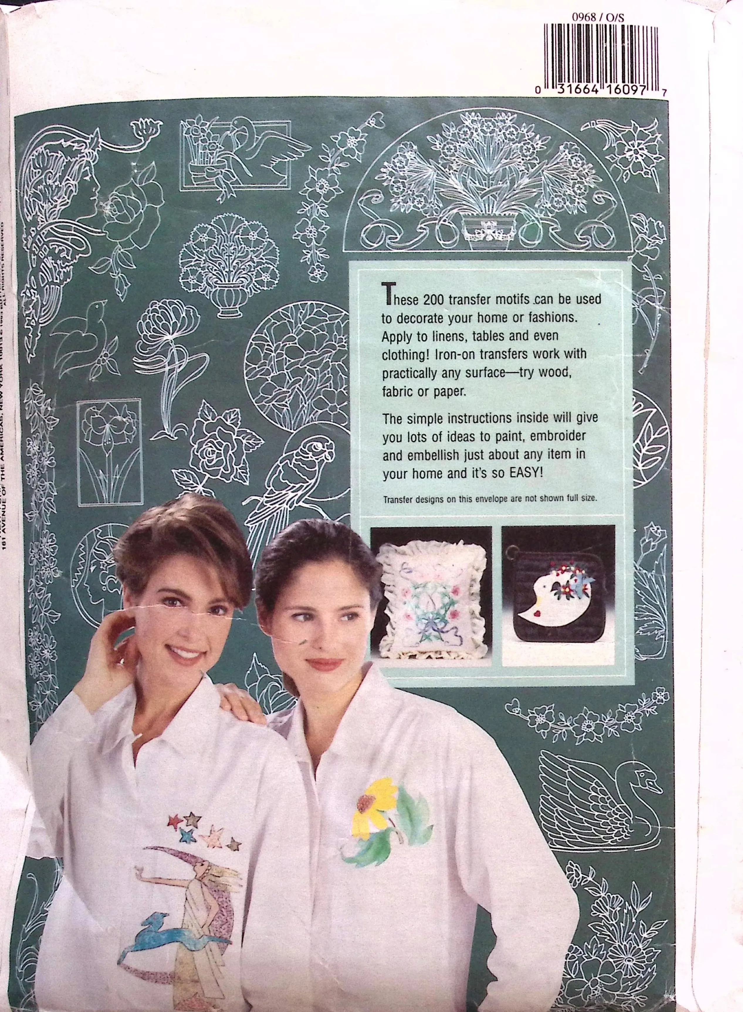 Vintage Iron-On Transfers: Butterick 968